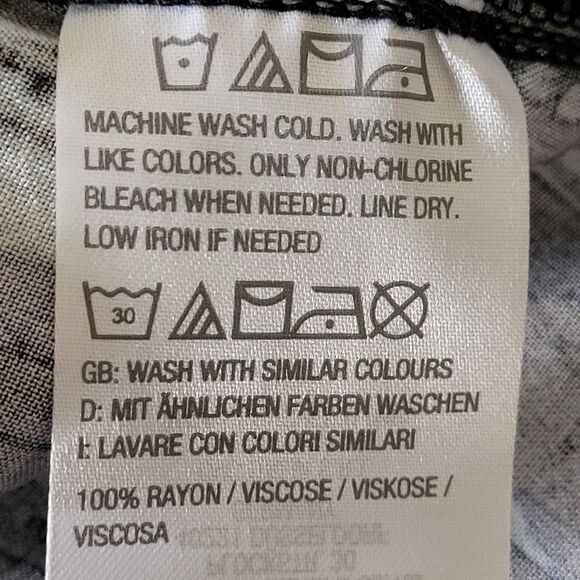 Attitudes by Renee Small Aztec Print Shirt Denim Vibes Blue Gray Off-White - Picture 13 of 13